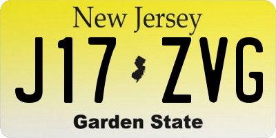 NJ license plate J17ZVG