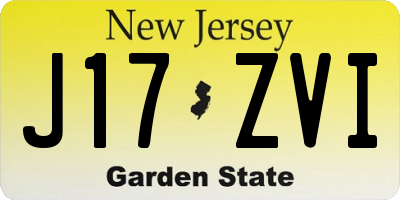 NJ license plate J17ZVI