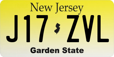 NJ license plate J17ZVL