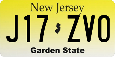 NJ license plate J17ZVO