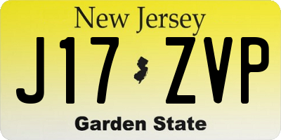 NJ license plate J17ZVP