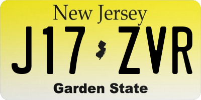 NJ license plate J17ZVR
