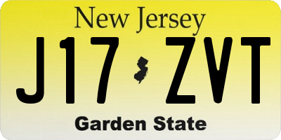 NJ license plate J17ZVT