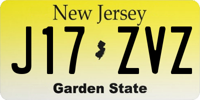 NJ license plate J17ZVZ