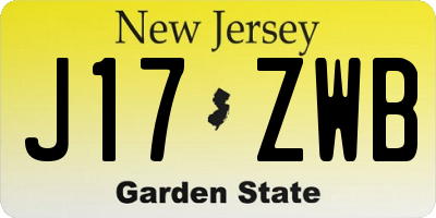 NJ license plate J17ZWB