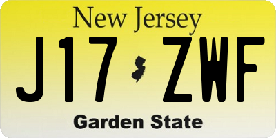 NJ license plate J17ZWF