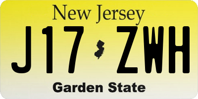 NJ license plate J17ZWH