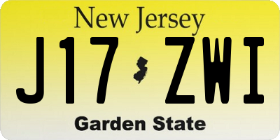 NJ license plate J17ZWI