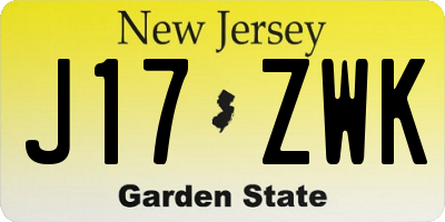 NJ license plate J17ZWK