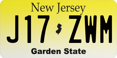 NJ license plate J17ZWM