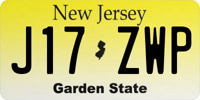 NJ license plate J17ZWP