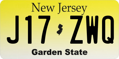 NJ license plate J17ZWQ