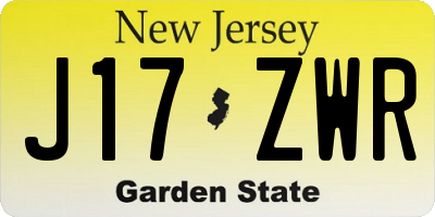 NJ license plate J17ZWR