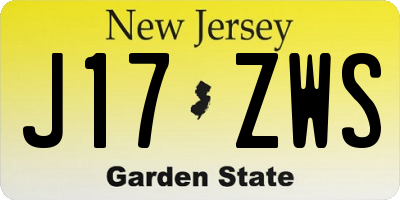 NJ license plate J17ZWS