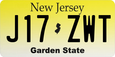 NJ license plate J17ZWT