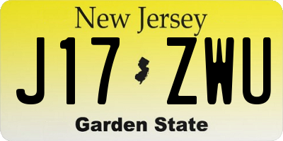NJ license plate J17ZWU