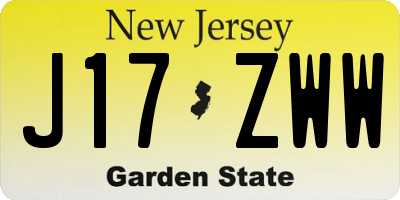 NJ license plate J17ZWW