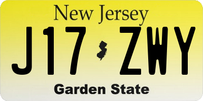 NJ license plate J17ZWY