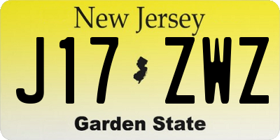 NJ license plate J17ZWZ
