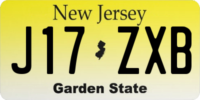 NJ license plate J17ZXB