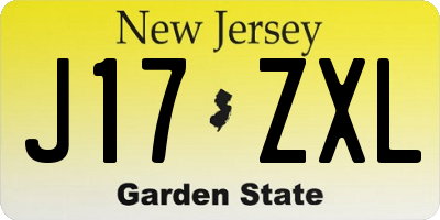NJ license plate J17ZXL