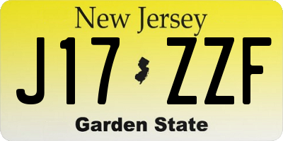 NJ license plate J17ZZF