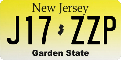 NJ license plate J17ZZP