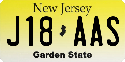NJ license plate J18AAS