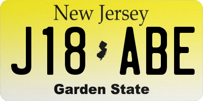 NJ license plate J18ABE