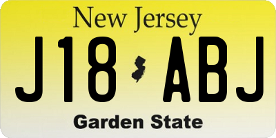 NJ license plate J18ABJ
