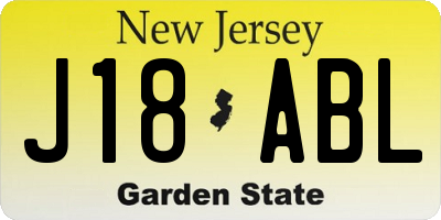 NJ license plate J18ABL