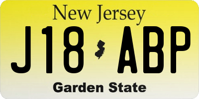 NJ license plate J18ABP