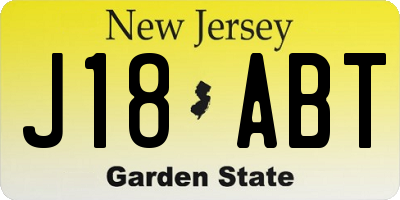 NJ license plate J18ABT