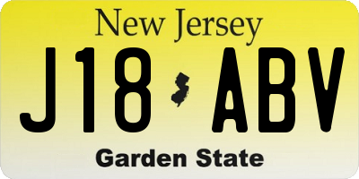 NJ license plate J18ABV
