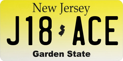 NJ license plate J18ACE