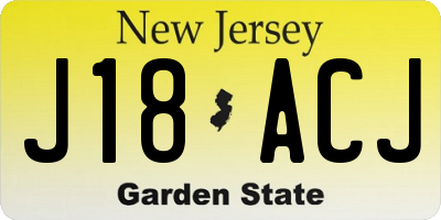 NJ license plate J18ACJ