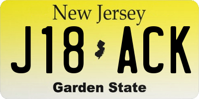 NJ license plate J18ACK