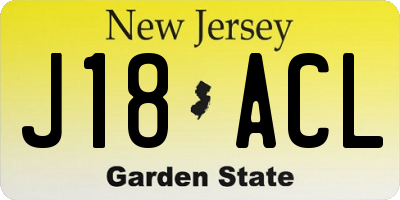 NJ license plate J18ACL