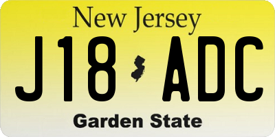 NJ license plate J18ADC