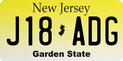 NJ license plate J18ADG