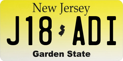 NJ license plate J18ADI