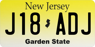 NJ license plate J18ADJ