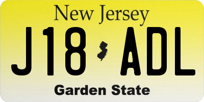 NJ license plate J18ADL