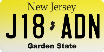 NJ license plate J18ADN