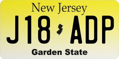 NJ license plate J18ADP