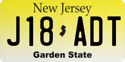 NJ license plate J18ADT