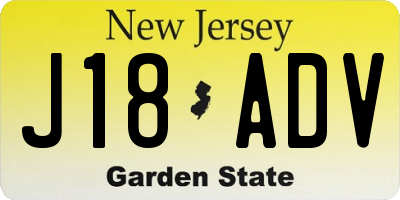 NJ license plate J18ADV