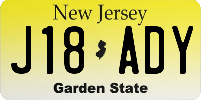 NJ license plate J18ADY