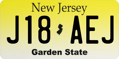 NJ license plate J18AEJ