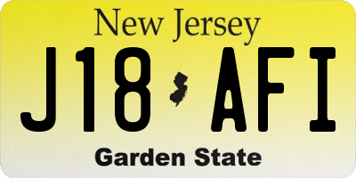 NJ license plate J18AFI